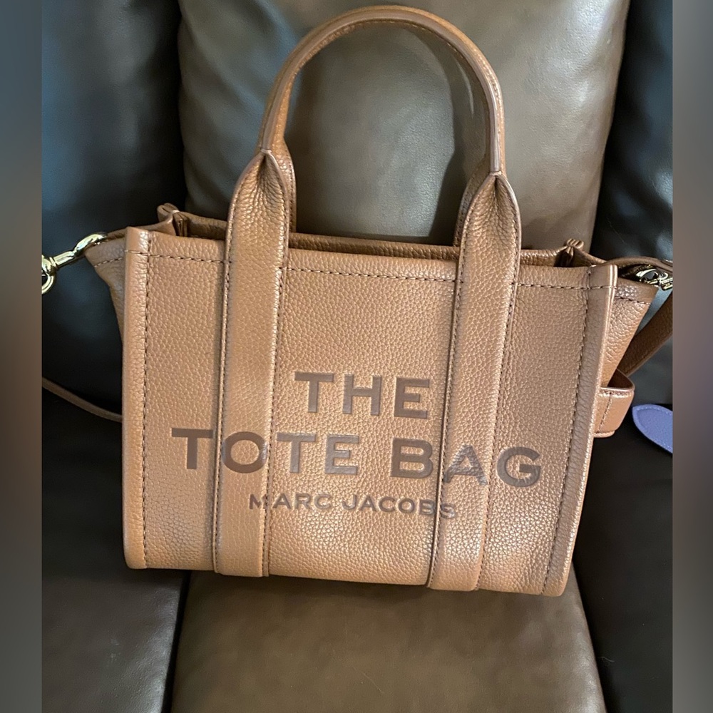 Marc Jacobs The Tote Bag Mini in Argon Oil.